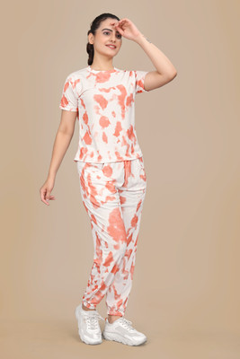 DADX Women Ombre/Dyed Pink Night Suit Set