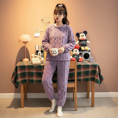 TIARA WORLD Women Self Design Purple Night Suit Set