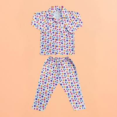 Lala Maneet Baby Boys & Baby Girls Printed Multicolor Night Suit Set