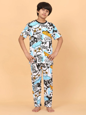 Ninos Dreams Boys Printed Yellow Top & Pyjama Set
