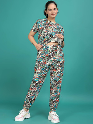 DADX Women Printed Multicolor Top & Pyjama Set