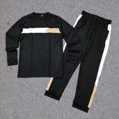 BajrangFashion Men Solid Black Night Suit Set