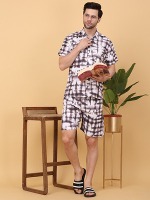 SWEET DREAMS Men Printed Multicolor Top & Shorts Set