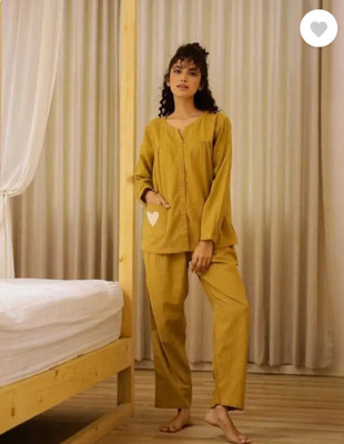 SATLOK FASHION Women Solid Maroon Night Suit Set