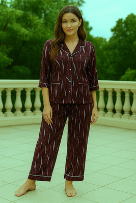 rashmi shree creation Women Printed Purple Shirt & Pyjama set