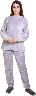 RG BY SS CLOTHING Women Solid Grey Top & Pyjama Set