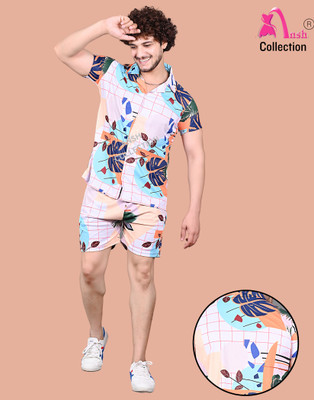 Ansh Collection Men Printed Multicolor Night Suit Set