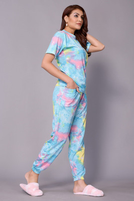HouseOfCommon Women Printed Multicolor Night Suit Set