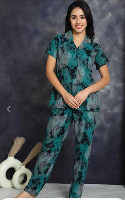 TRINABH Women Printed Multicolor Shirt & Pyjama set