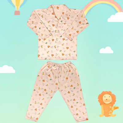 MW PRINTS Baby Boys & Baby Girls Printed Beige Night Suit Set