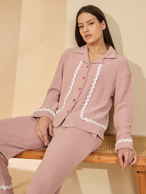 SWEET DREAMS Women Solid Pink Top & Pyjama Set