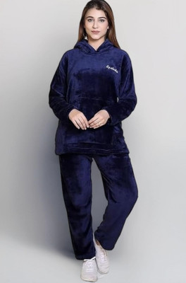 US Trendz Women Solid Blue Top & Pyjama Set