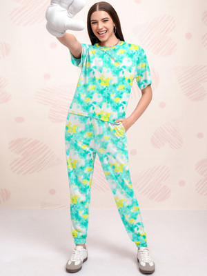 twinzone Women Printed Multicolor Top & Pyjama Set