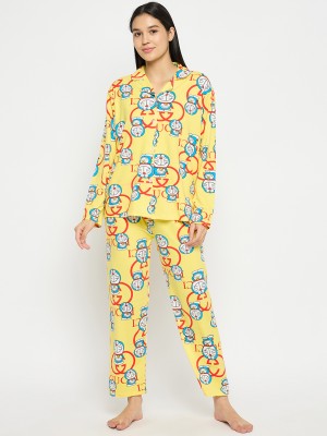 Camey Women Printed Multicolor Shirt & Pyjama set