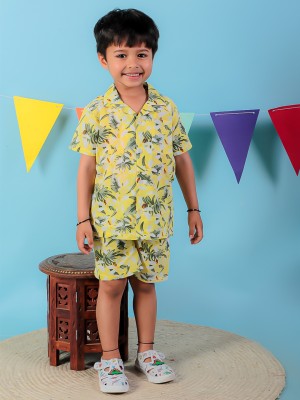 STUFFIE LAND Boys Casual Shirt Shorts(YELLOW)