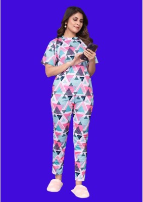 EIRLYS EMPIRE Women Printed Multicolor Top & Pyjama Set