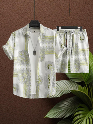 GLORI STAR Men Printed Multicolor Night Suit Set