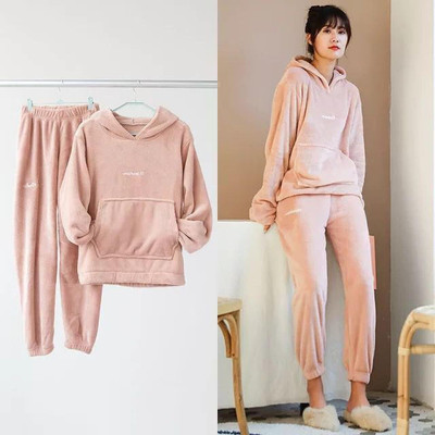 winkelstreet Women Solid Pink Night Suit Set