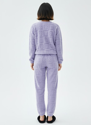 SKG Women Printed Purple Night Suit Set