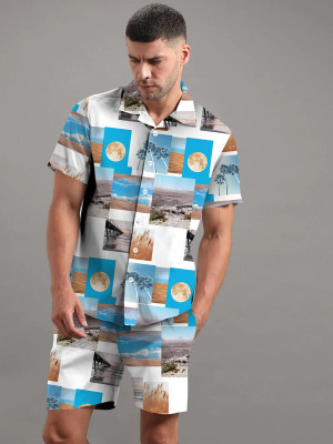 CHEAPSHIRTS Men Printed Multicolor Night Suit Set