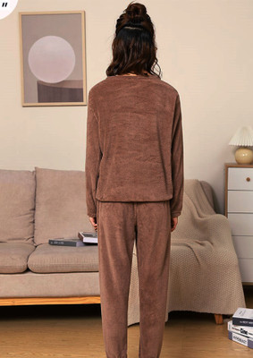 PKF Women Printed Brown Night Suit Set