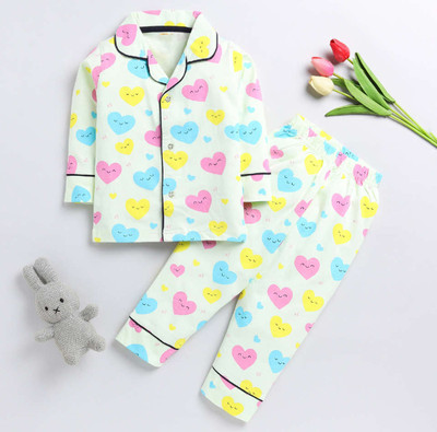 ULTRINA Baby Boys & Baby Girls Self Design Multicolor Night Suit Set