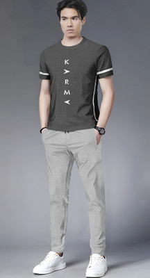 TRIPR Men Printed Grey Night Suit Set