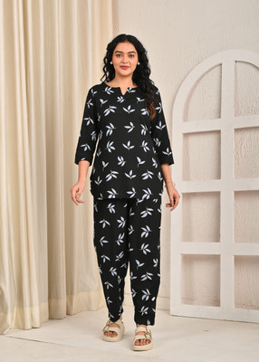 Miss Rekha Women Floral Print Blue Night Suit Set