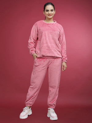 SAKARMAA Women Solid Pink Top & Pyjama Set
