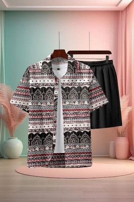 7starenterprise7 Men Printed Multicolor Night Suit Set
