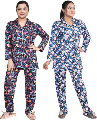 RAPL BHARAT Women Printed Multicolor Night Suit Set