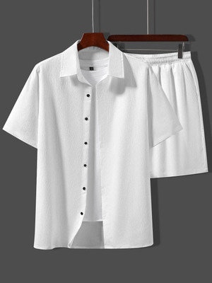Varni Creation Men Solid White Night Suit Set