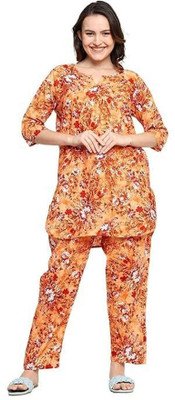 AALIT Women Floral Print Pink Top & Pyjama Set