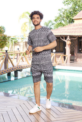 M7 By Metronaut Men Printed Multicolor Night Suit Set