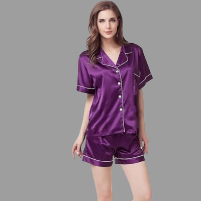DreamBe Women Self Design Purple Night Suit Set