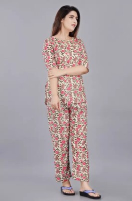 anjali fashion Women Printed Brown Night Suit Set