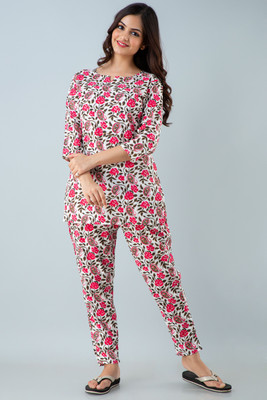 VASTRAM Women Printed Multicolor Night Suit Set