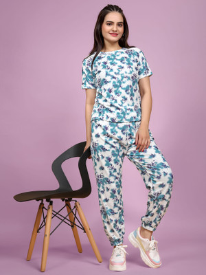 JK Creation Women Printed Multicolor Top & Pyjama Set