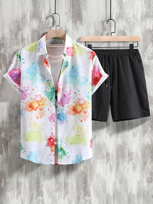 GLORI STAR Men Printed Multicolor Night Suit Set