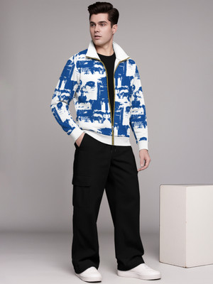 TRIPR Men Printed White, Blue, Black Top & Pyjama Set