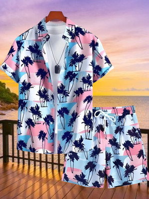 Varni Creation Men Printed Multicolor Top & Shorts Set