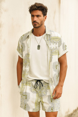 LG FASHION Men Printed Multicolor Top & Shorts Set