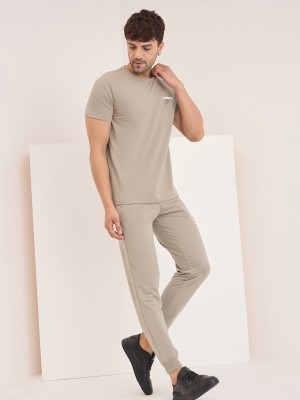 SWEET DREAMS Men Solid Grey Top & Pyjama Set