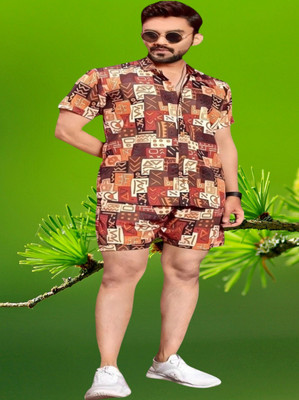 DHAMELIYA ENTERPRISE Men Printed Multicolor Top & Shorts Set