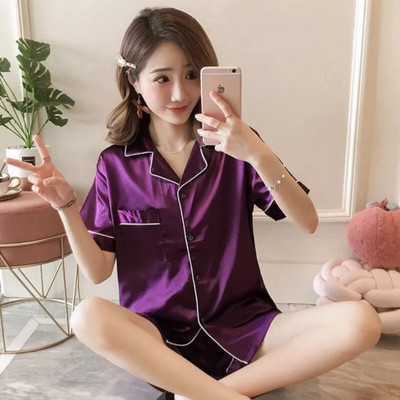 Vd hub Women Solid Purple Night Suit Set