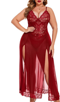 DreamBe Women Self Design Maroon Night Suit Set