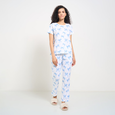 Dreamz by Pantaloons Women Printed White Night Suit Set
