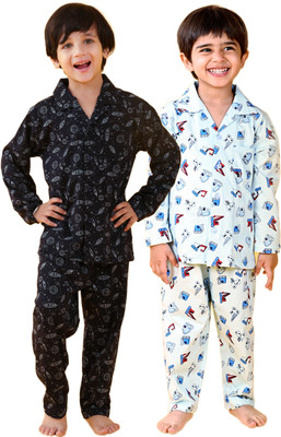 Jam & Sugar Boys Printed Multicolor Night Suit Set