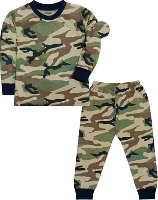 Triviso Boys Printed Light Green Top & Pyjama Set