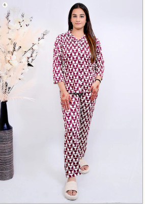 brozzo Women Solid Multicolor Night Suit Set